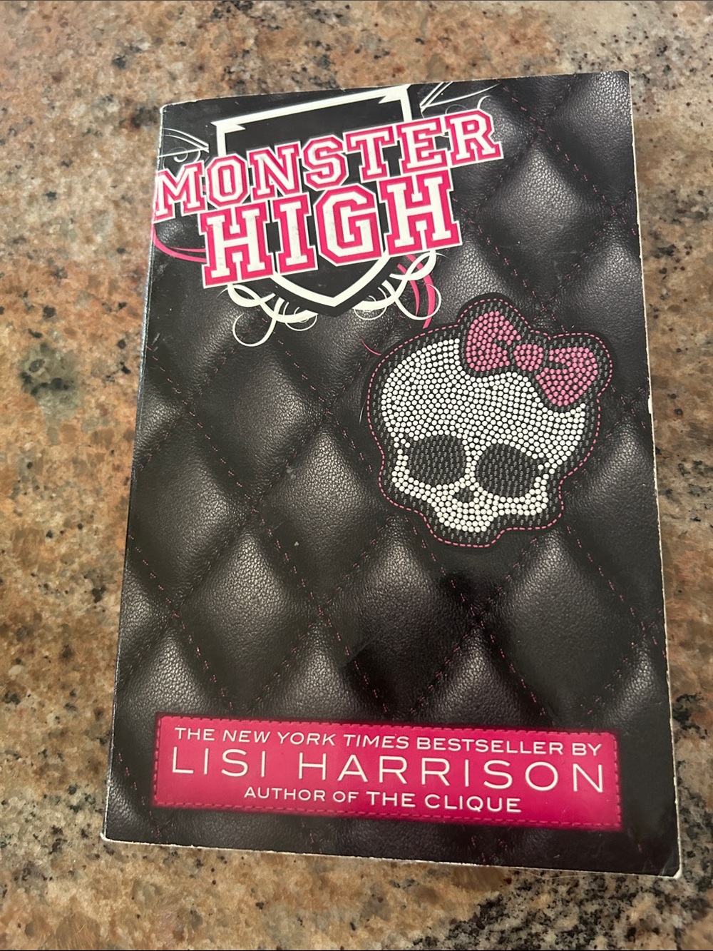 Monster High Black Book Cover with Pink Accents